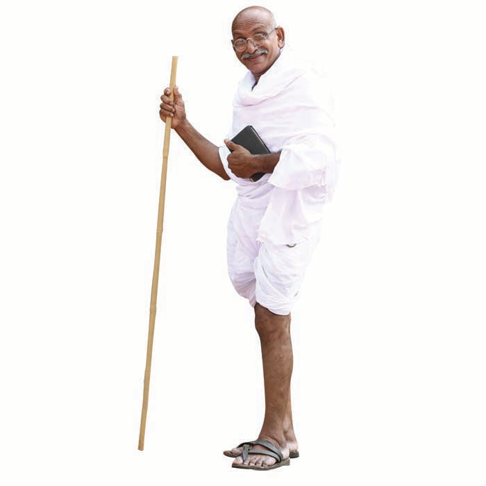 Gandhi With Walking Stick Cardboard Cutout