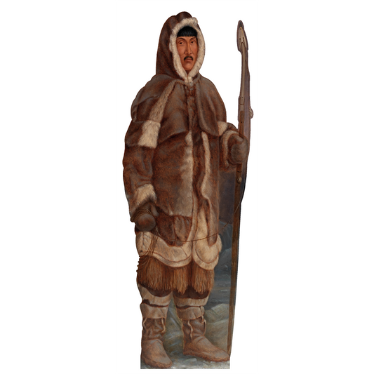 Eskimo Man Alaska Native with Ice Scoop Cardboard Cutout