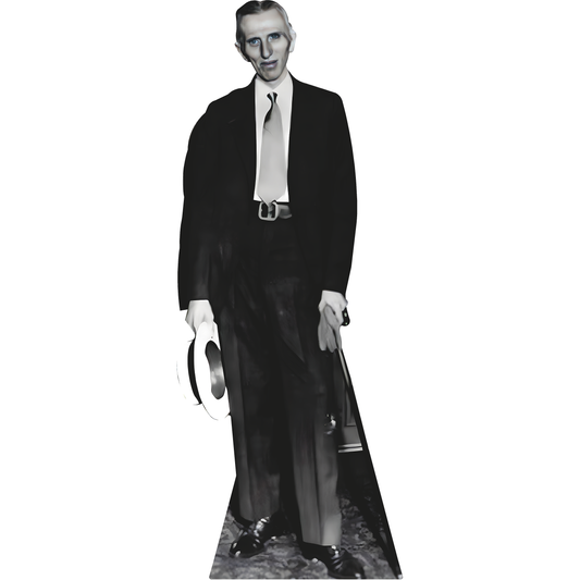 Nikola Tesla Hat and Cane Cardboard Cutout