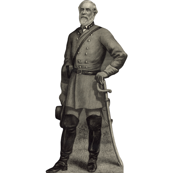 Robert E Lee Black and White Engraving Cardboard Cutout