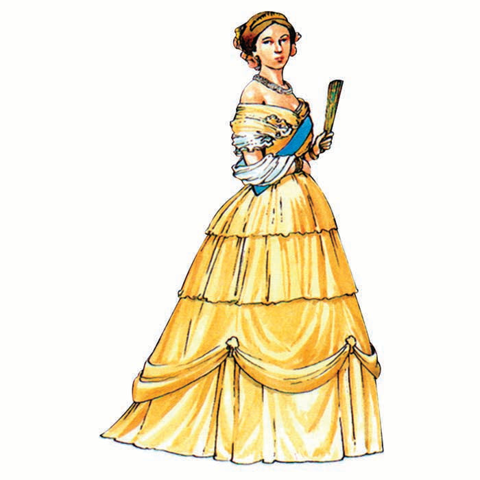 Queen Victoria Yellow Dress Cardboard Cutout
