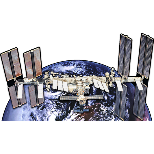 International Space Station over Earth Cardboard Cutout