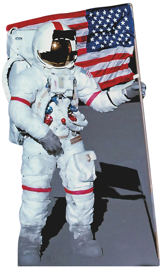Alan Shepard Astronaut on Moon with Flag Cardboard Cutout