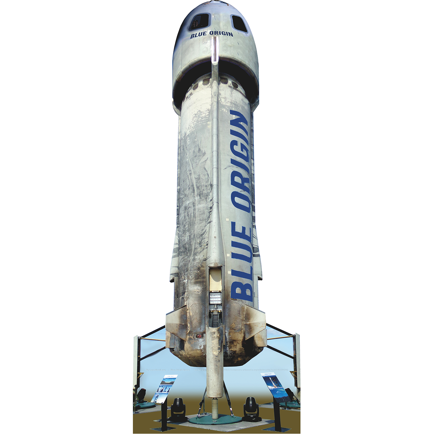 Blue Origin New Shepard Rocket with Crew Capsule Cardboard Cutout