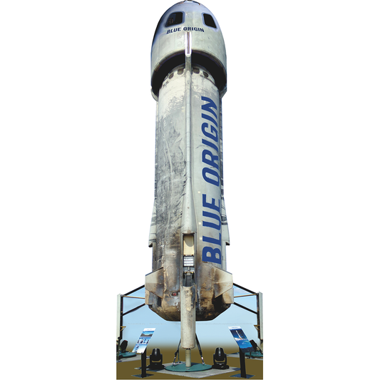 Blue Origin New Shepard Rocket with Crew Capsule Cardboard Cutout