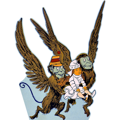 Wizard of Oz Winged Monkeys and Dorothy 1990 May 17 Cardboard Cutout