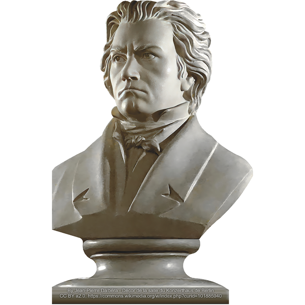 Ludwig Van Beethoven Marble Bust Cardboard Cutout