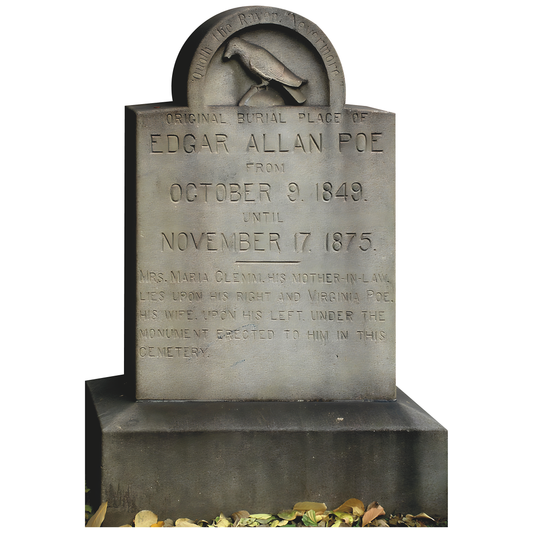 H79538 Edgar Allan Poe Raven Headstone Grave Burial Site Cardboard Cutout Standee Standup