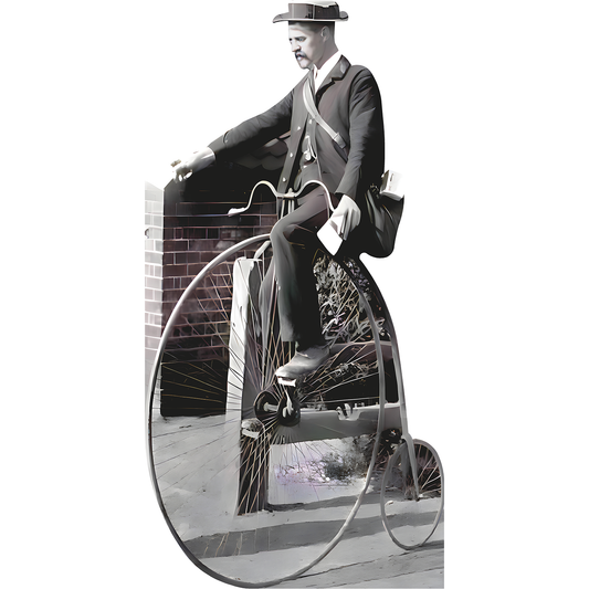 1900s Bicycle Man Mail Delivery Cardboard Cutout