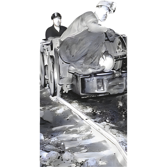 1944 Coal Miners Mine Carts Cardboard Cutout