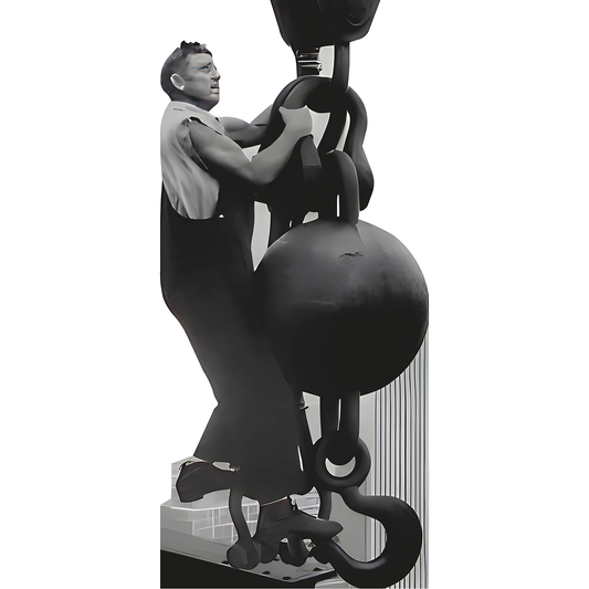 1930 Construction Worker Crane Wrecking Ball New York City Cardboard Cutout