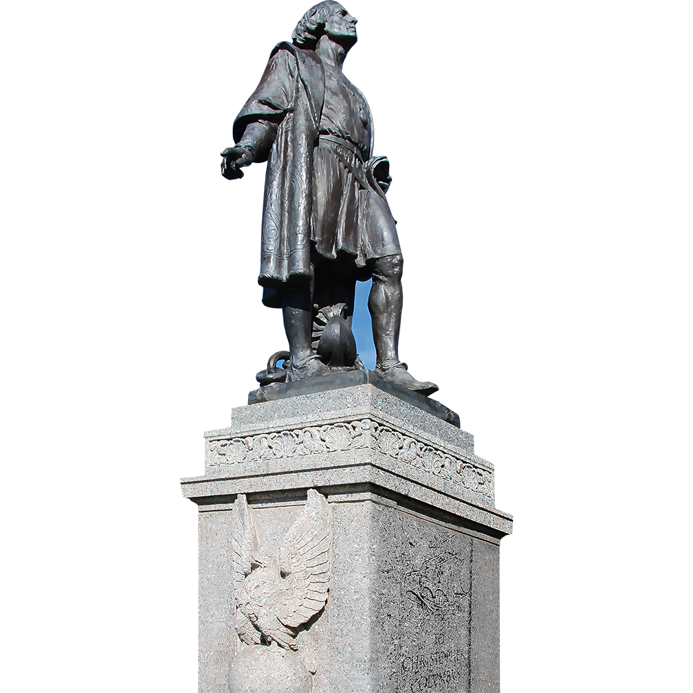 Removed Bronze Christopher Columbus Statue Cardboard Cutout
