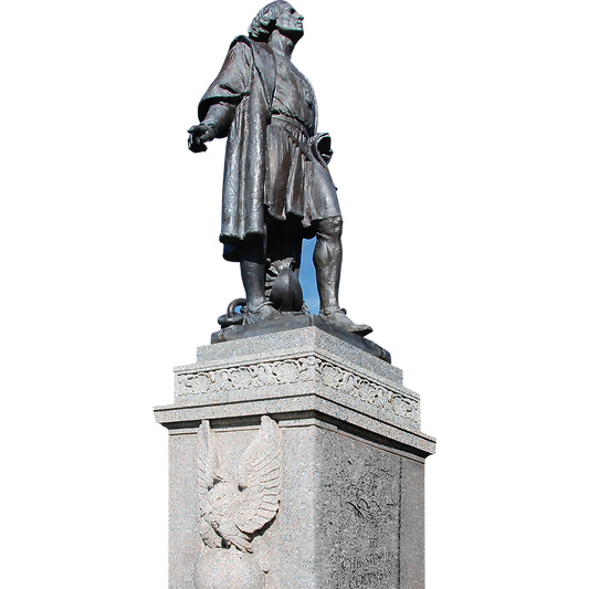 Removed Bronze Christopher Columbus Statue Cardboard Cutout