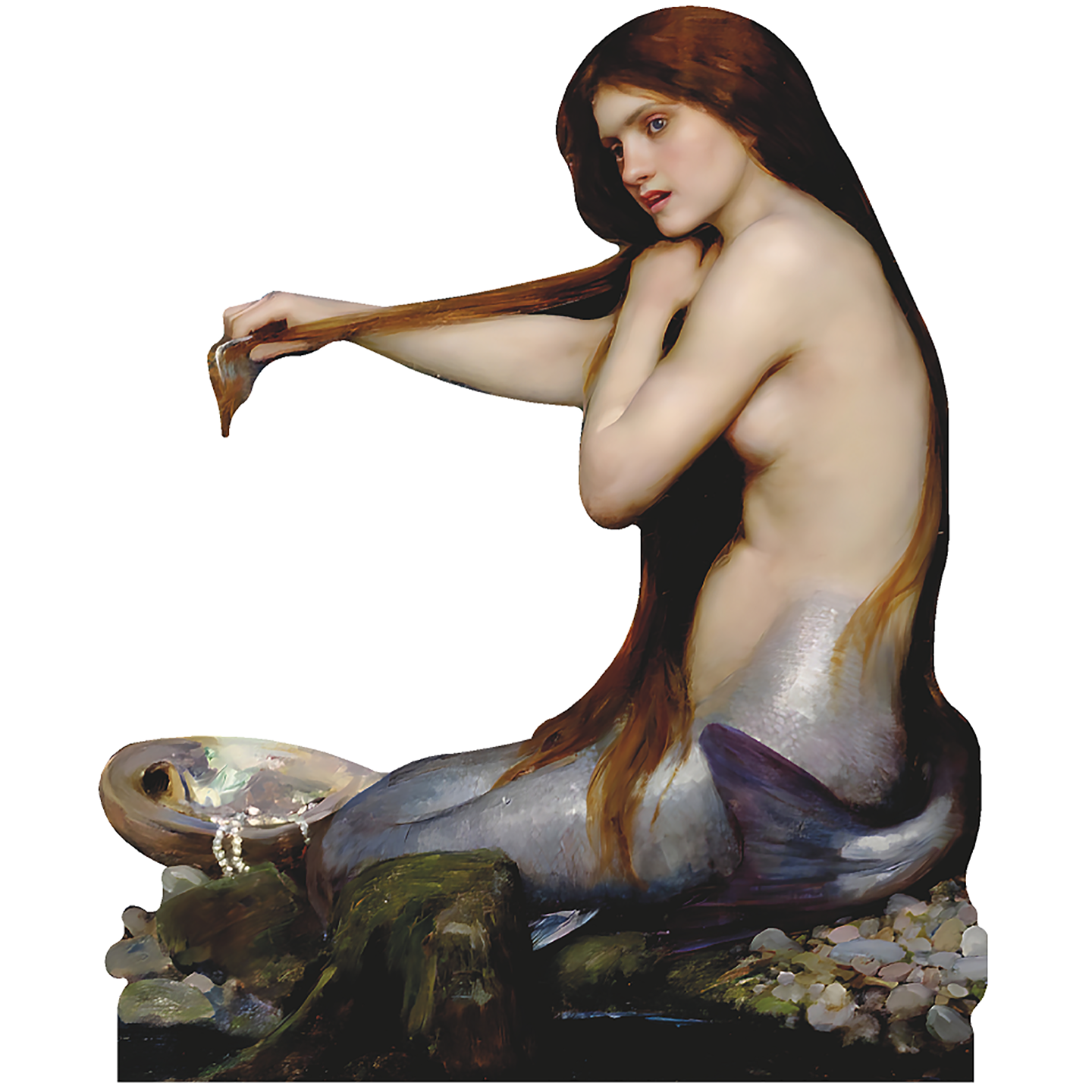 Mermaid Painting John Waterhouse 1990 Cardboard Cutout