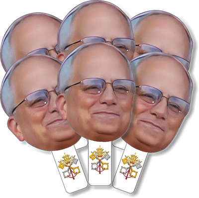 KH48841 Pope Leo XIV 6pack Cardboard Cutout Face Ka Bobs