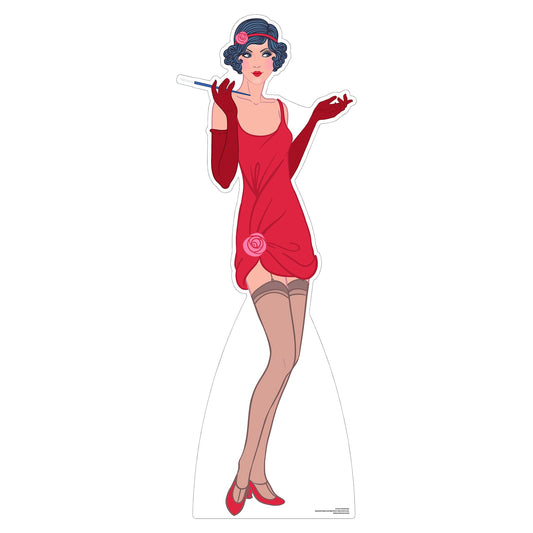 Red Flapper Cardboard Cutout