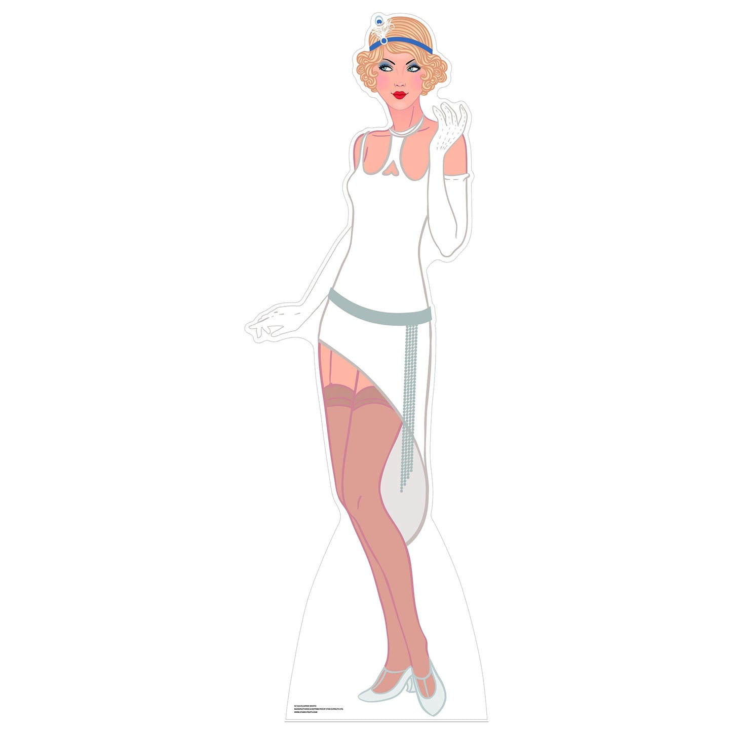 White Flapper Cardboard Cutout