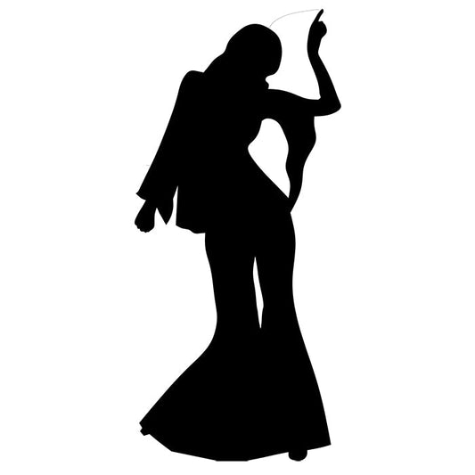 Disco Dancer Female Silhouette Cardboard Cutout