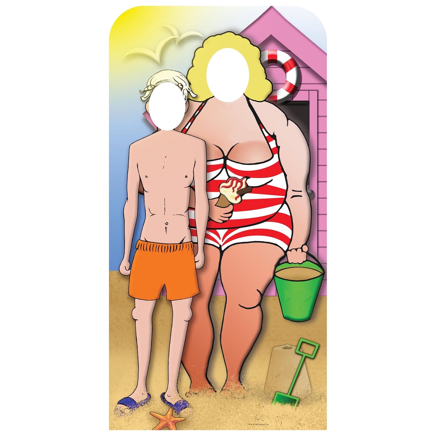 Seaside Couple Stand In Cardboard Cutout