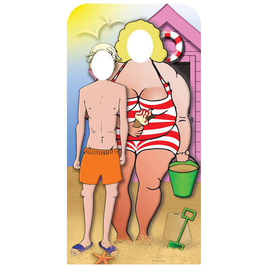 Seaside Couple Stand In Cardboard Cutout