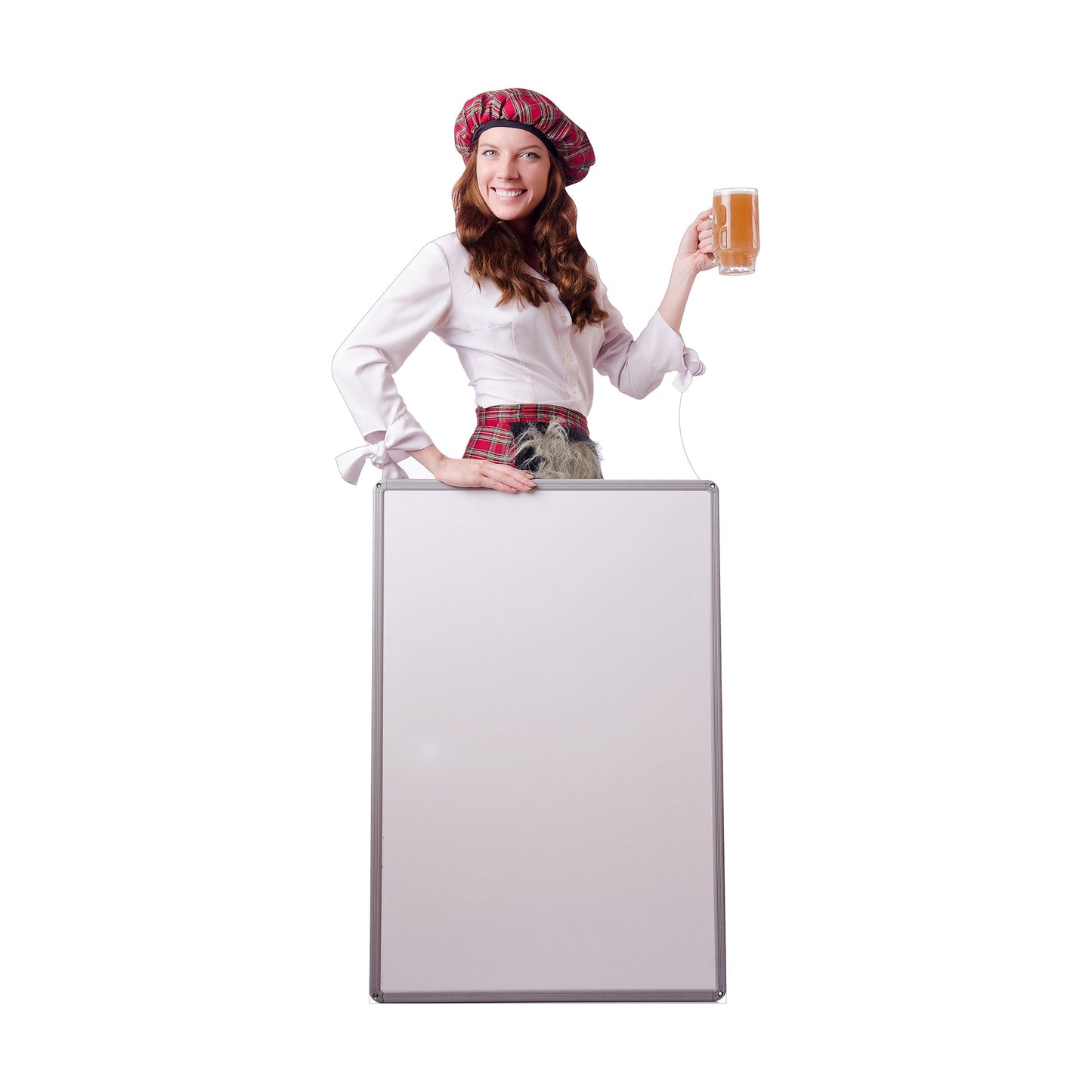Scottish Woman with Sign Cardboard Cutout