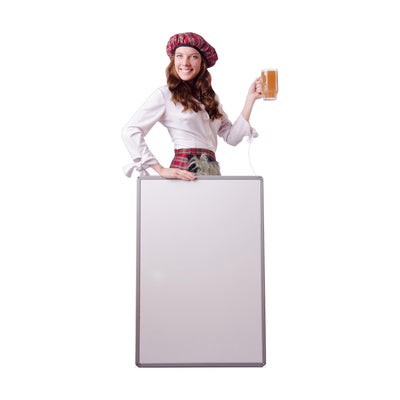 Scottish Woman with Sign Cardboard Cutout