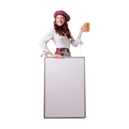 Scottish Woman with Sign Cardboard Cutout