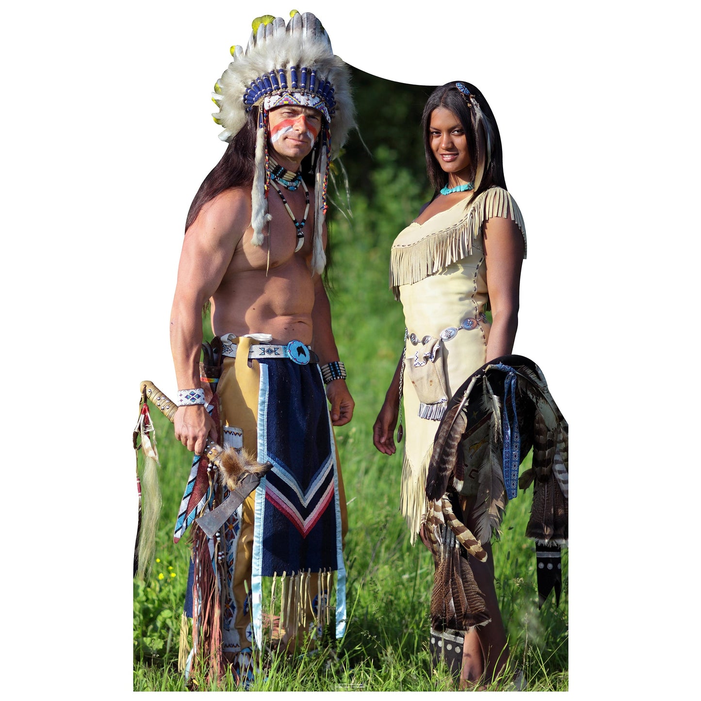 Native American Couple Cardboard Cutout
