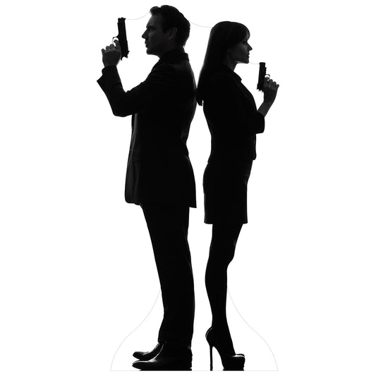 Secret Agent Couple Cardboard Cutout