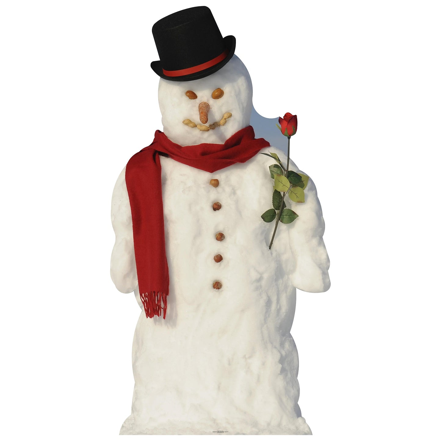 Snowman with Rose Cardboard Cutout