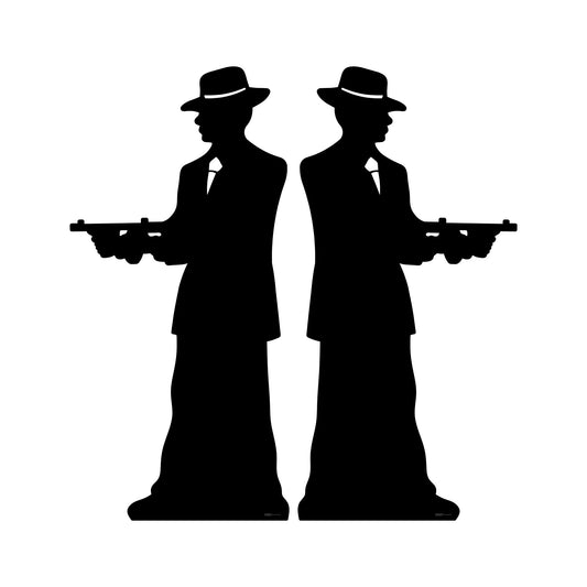 Gangster Silhouette 2 Pack Cardboard Cutout
