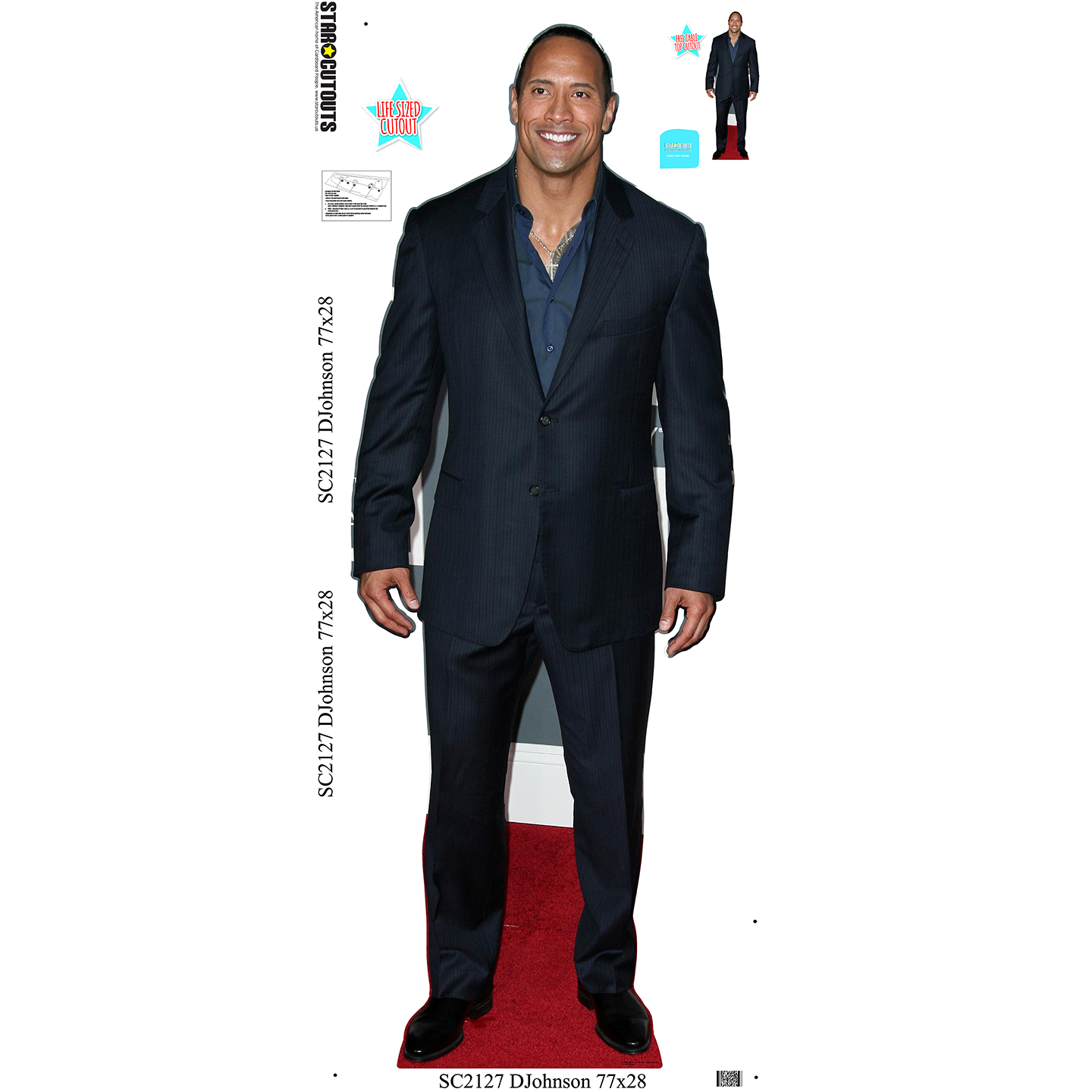 Dwayne Johnson Dark Suit Cardboard Cutout