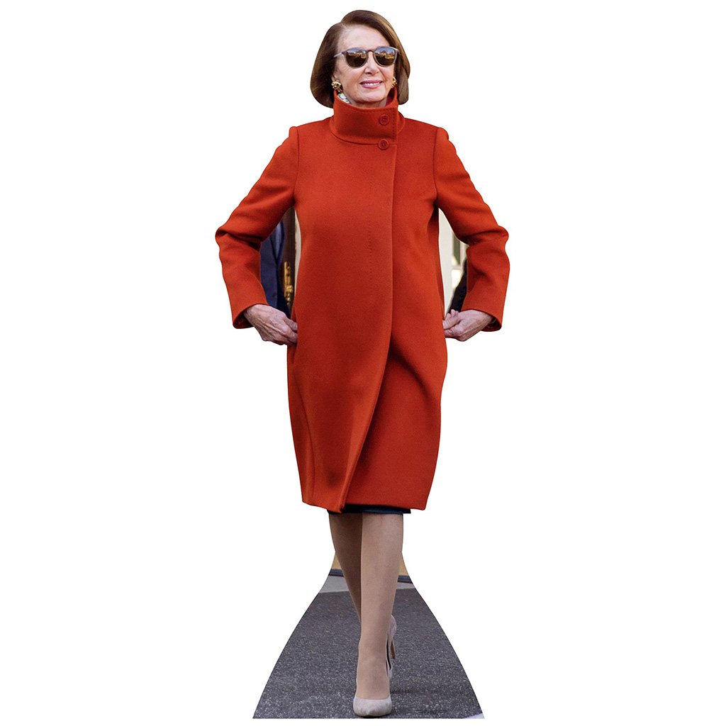 Speaker Pelosi Red Coat w Sunglasses Cardboard Cutout