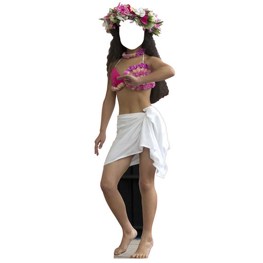 Hula Dancer Female Chilld Stand In Cardboard Cutout