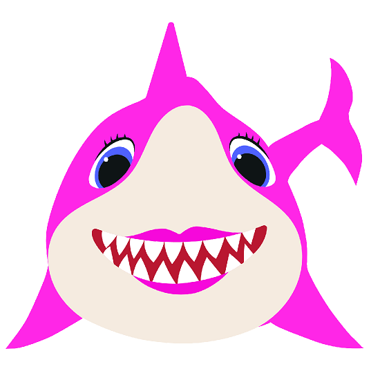 Pink Baby Shark Cardboard Cutout