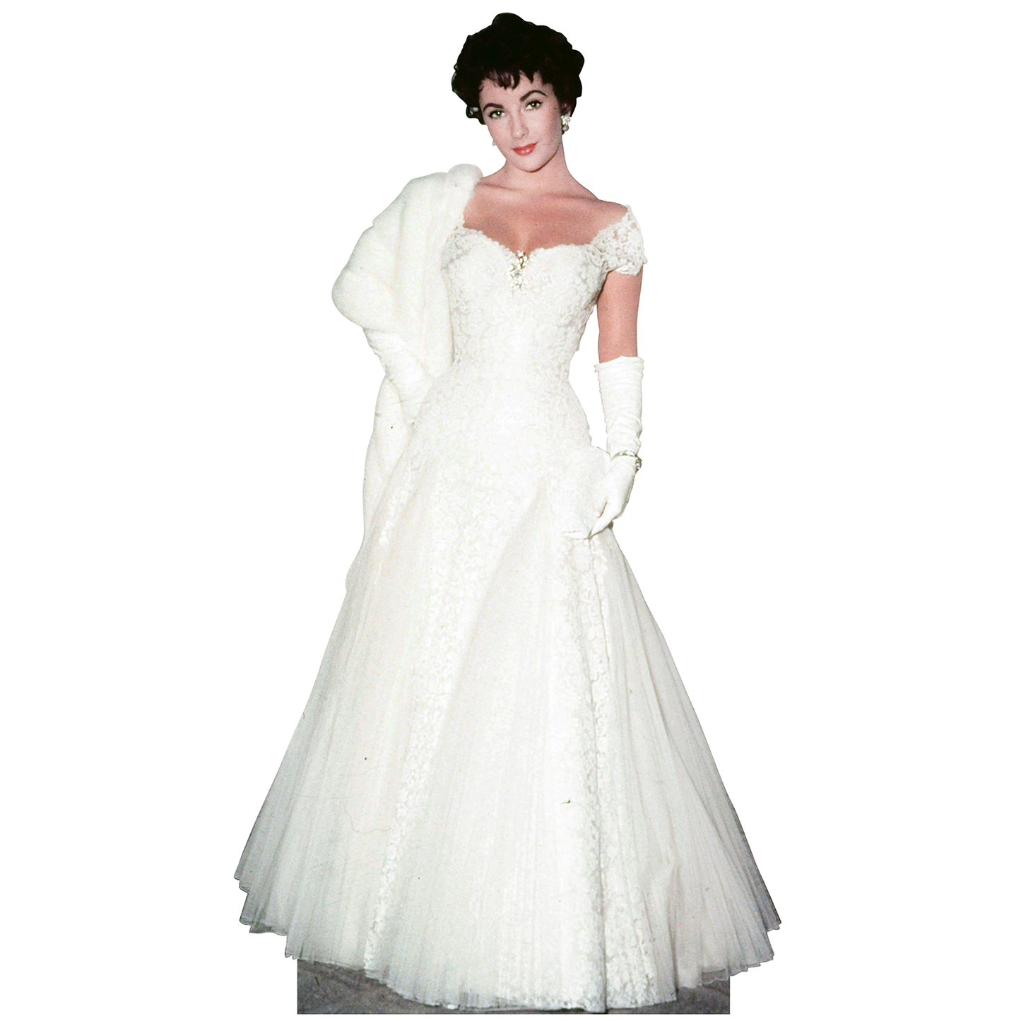 Elizabeth Taylor Wedding Dress Cardboard Cutout