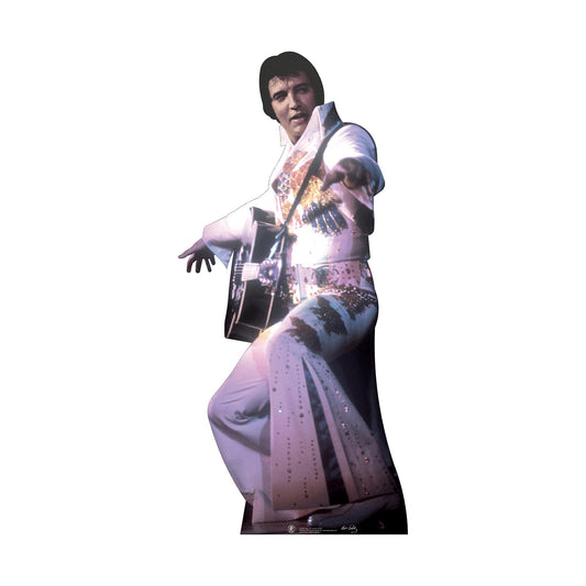 Elvis Presley With Guitar White Jumpsuit Cardboard Cutout