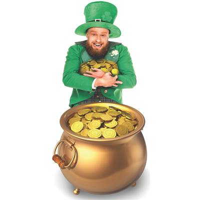 Leprechaun with Pot o gold Cardboard Cutout