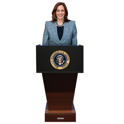 VP Kamala Harris at Presidential Lectern Podium Cardboard Cutout