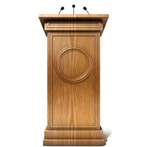 Speakers Podium Cardboard Cutout