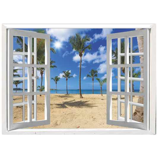 Window to the Beach Cardboard Cutout