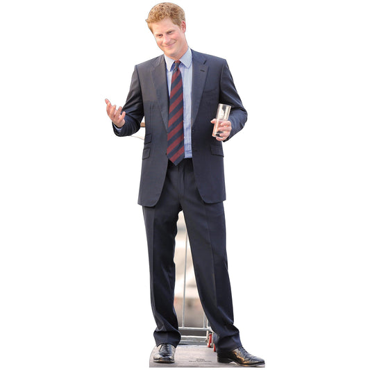 Prince Harry Holding Glass Cardboard Cutout