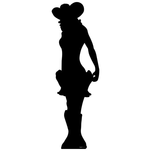 Cowgirl Ready To Draw Silhouette Cardboard Cutout