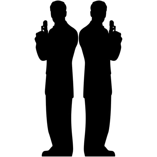 Secret Agent Male Silhouette 2 Pack Cardboard Cutout