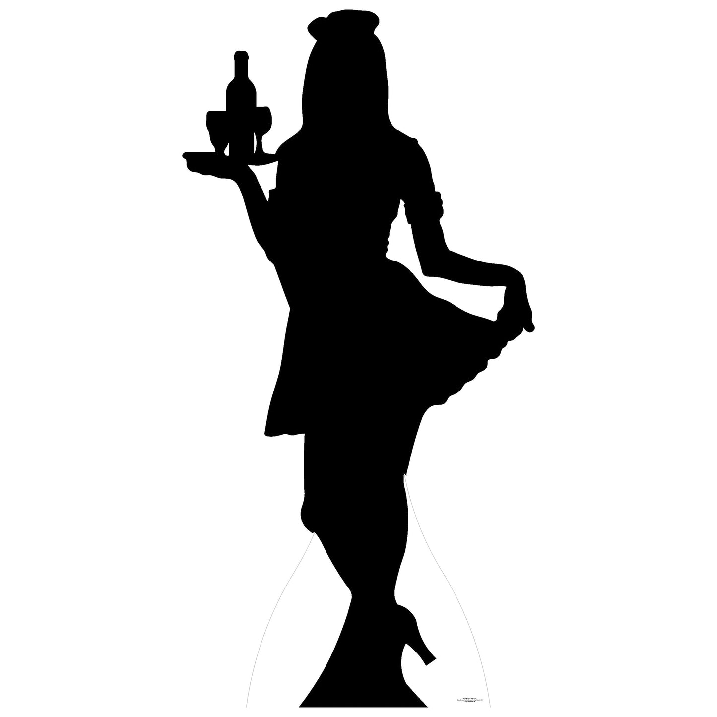 Waitress Silhouette Cardboard Cutout