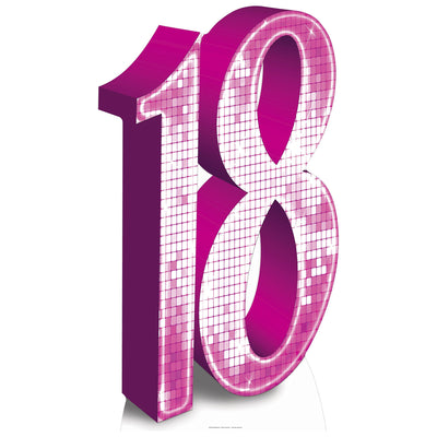 PINK number 18 Cardboard Cutout