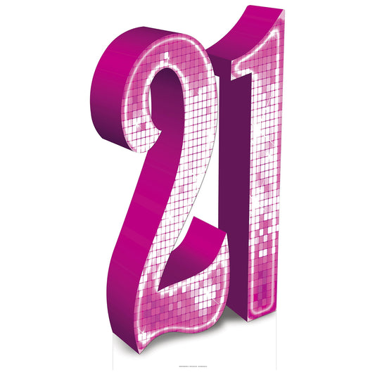 PINK number 21 Cardboard Cutout