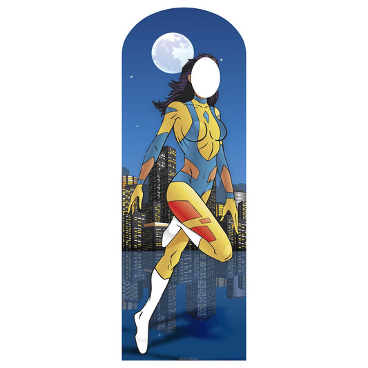 Superhero Female Stand In Cardboard Cutout