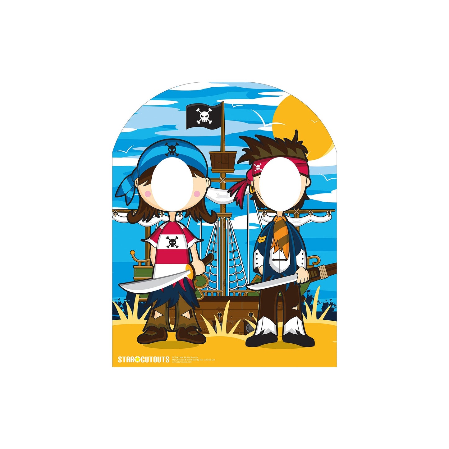 Little Pirates Stand In Cardboard Cutout