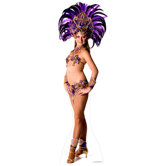 Carnival Purple Peacock babe Cardboard Cutout
